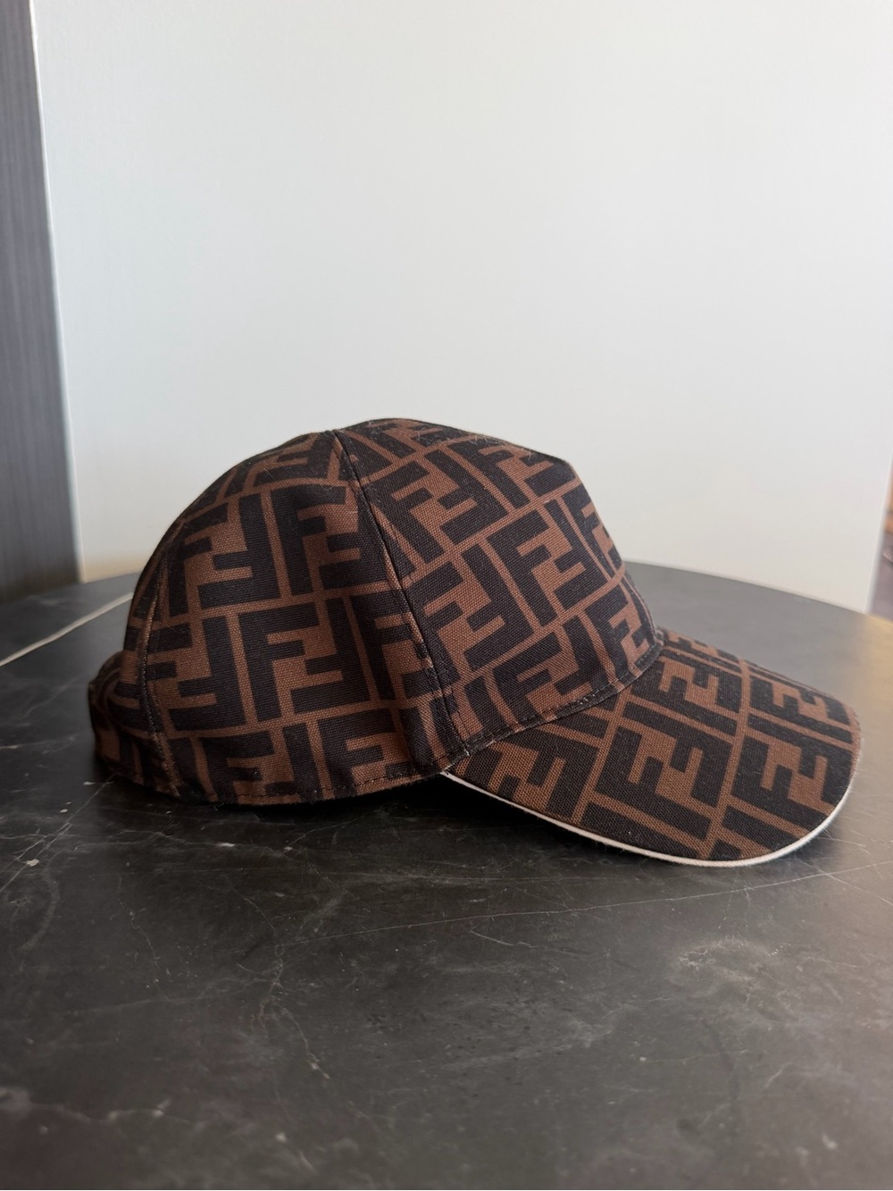 Fendi Brown & Black FF Logo Baseball Cap